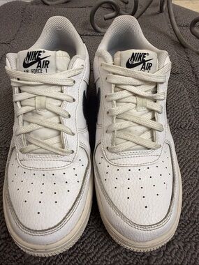 Nike White and Black Air Force 1 Low Sneakers